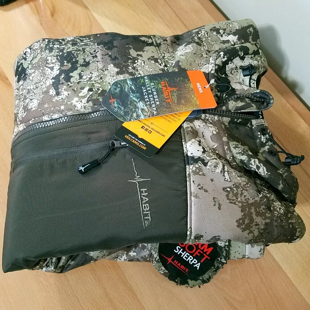 HABIT Slumber Valley Sherpa Hooded Jacket Camo Men’s Size L/XL NEW